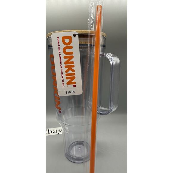 2025 Dunkin’ Double Wall Bamboo Tumbler /40 oz / NWT - Picture 2 of 6